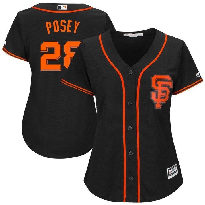 Buster Posey San Francisco Giants Majestic Womens Alternate Cool Base Player Jersey Black 2019