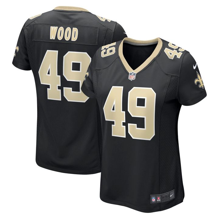 Womens New Orleans Saints Zach Wood Black Game Jersey Gift for New Orleans Saints fans