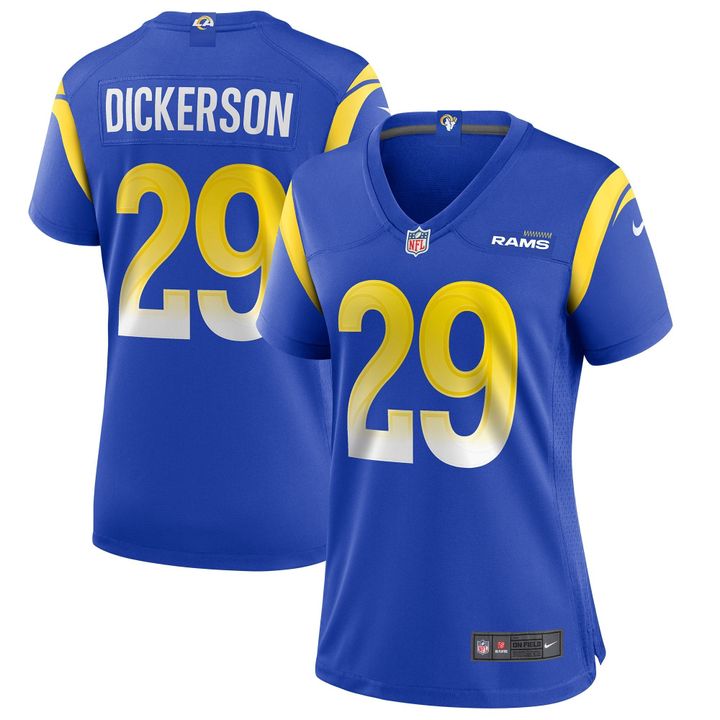 Womens Los Angeles Rams Eric Dickerson Royal Game Retired Player Jersey Gift for Los Angeles Rams fans