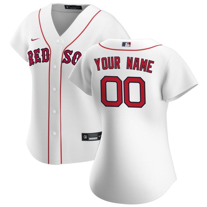 Womens Boston Red Sox White Home Custom Jersey Gift For Boston Red Sox Fans
