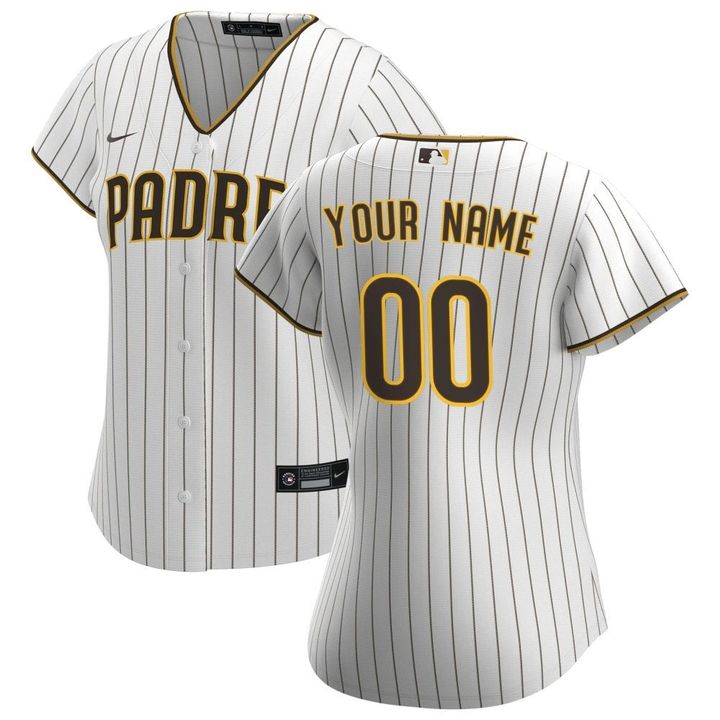 Womens San Diego Padres White Home Custom Jersey Gift For San Diego Padres Fans