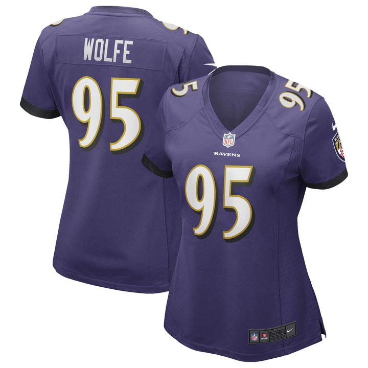 Womens Baltimore Ravens Derek Wolfe Purple Game Player Jersey Gift for Baltimore Ravens fans