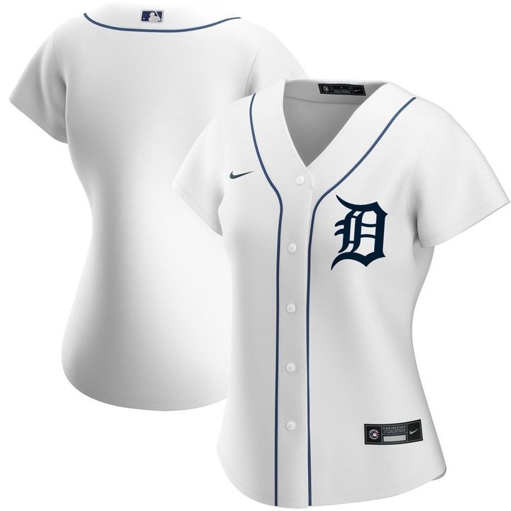 Womens Detroit Tigers White Home Team Jersey Gift For Detroit Tigers Fans