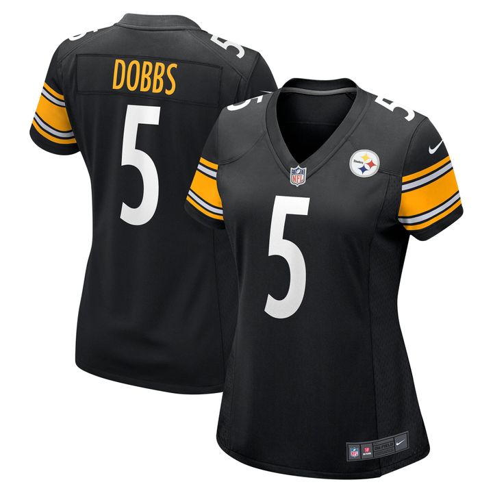 Womens Pittsburgh Steelers Joshua Dobbs Black Team Game Jersey Gift for Pittsburgh Steelers fans