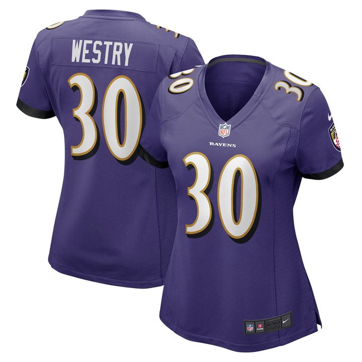 Womens Baltimore Ravens Chris Westry Purple Game Jersey Gift for Baltimore Ravens fans