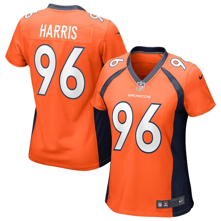 Womens Denver Broncos Shelby Harris Orange Game Jersey Gift for Denver Broncos fans