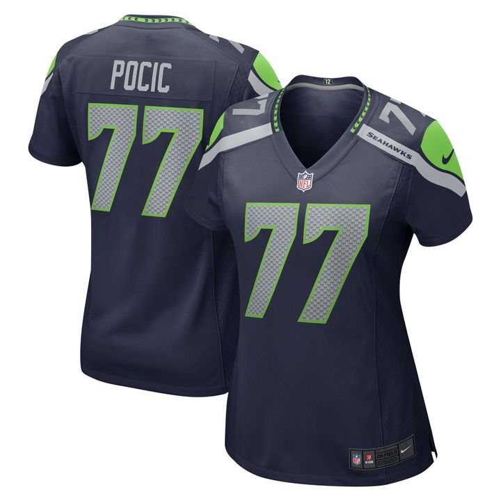 Womens Seattle Seahawks Ethan Pocic College Navy Game Jersey Gift for Seattle Seahawks fans