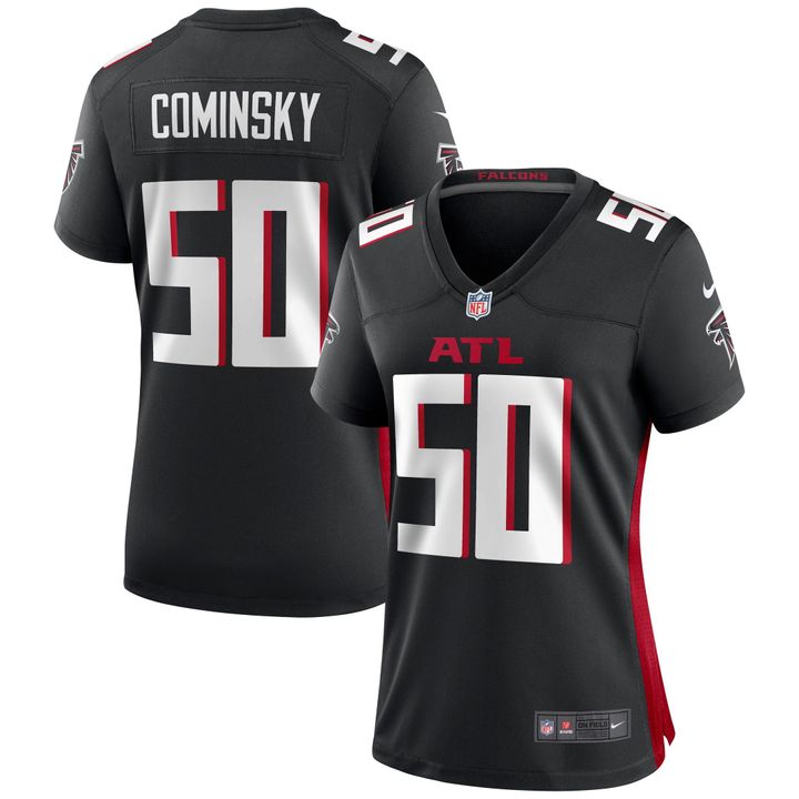 Womens Atlanta Falcons John Cominsky Black Game Jersey Gift for Atlanta Falcons fans