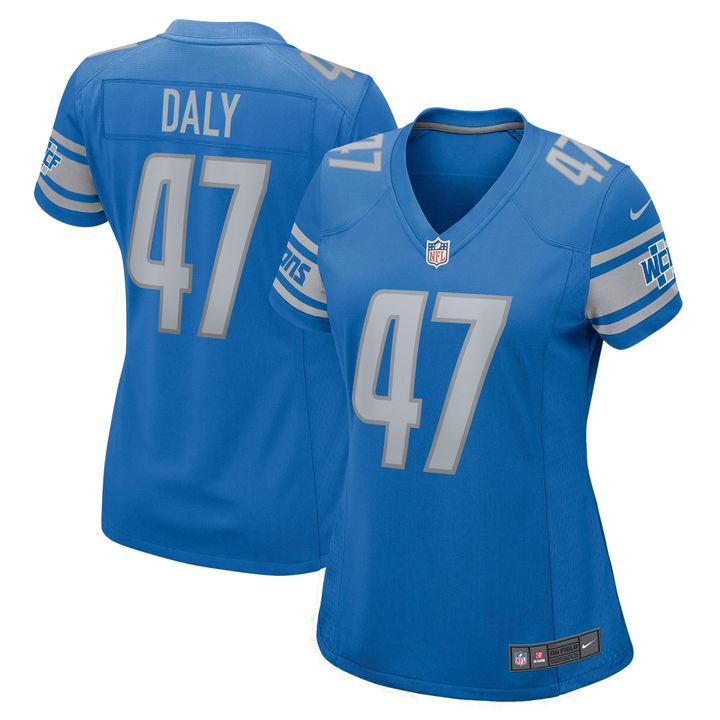 Womens Detroit Lions Scott Daly Blue Game Jersey Gift for Detroit Lions fans