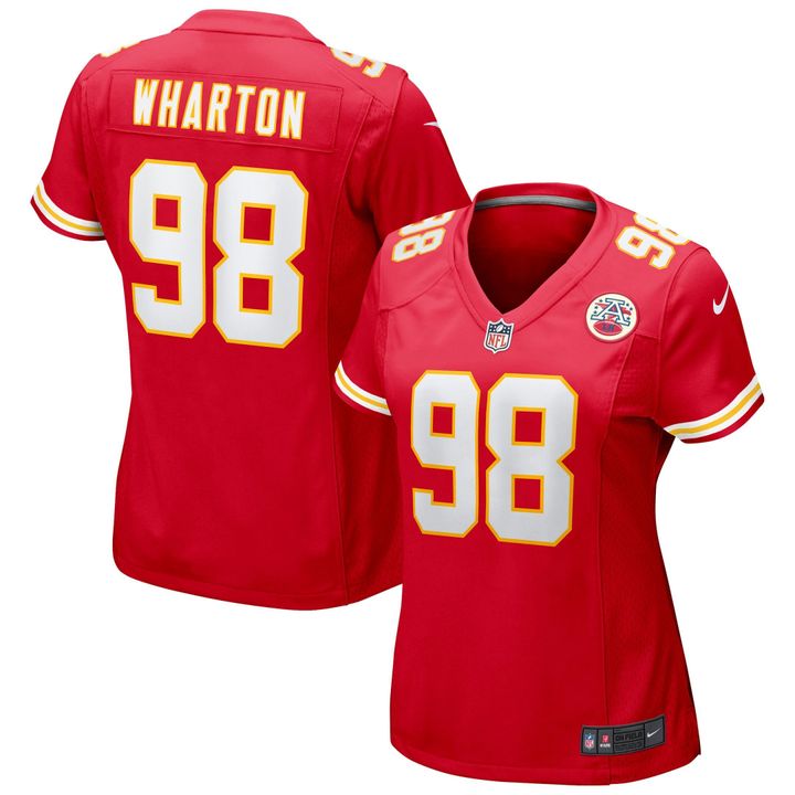 Womens Kansas City Chiefs Tershawn Wharton Red Game Jersey Gift for Kansas City Chiefs fans