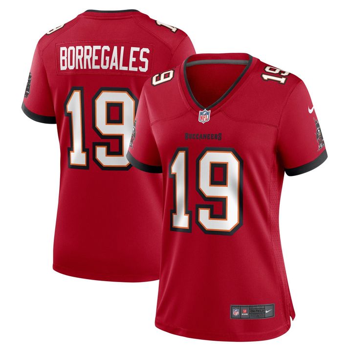 Womens Tampa Bay Buccaneers Jose Borregales Red Game Jersey Gift for Tampa Bay Buccaneers fans