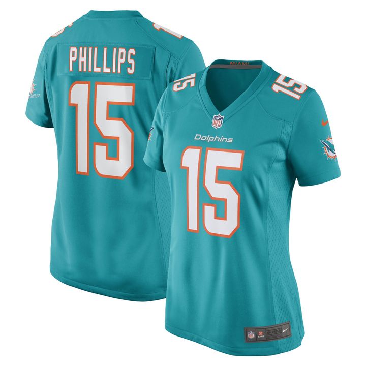 Womens Miami Dolphins Jaelan Phillips Aqua Game Player Jersey Gift for Miami Dolphins fans