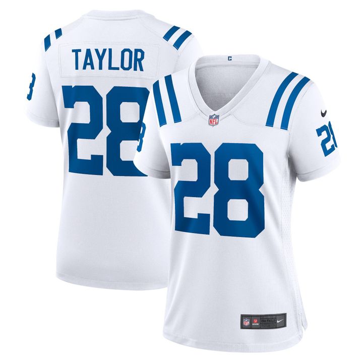 Womens Colts Jonathan Taylor White Game Jersey Gift for Colts fans