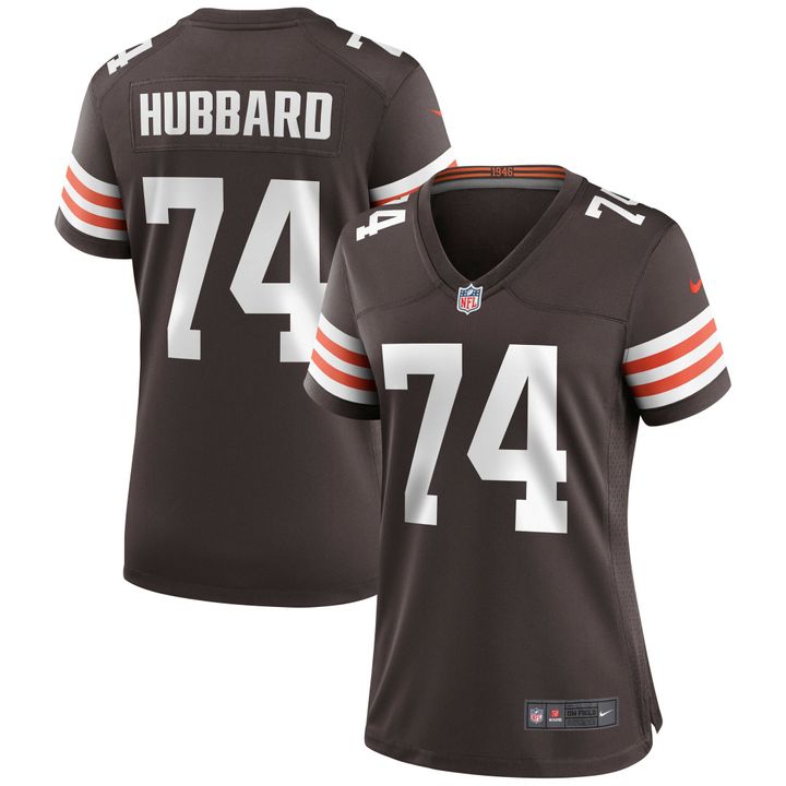 Womens Cleveland Browns Chris Hubbard Brown Game Jersey Gift for Cleveland Browns fans