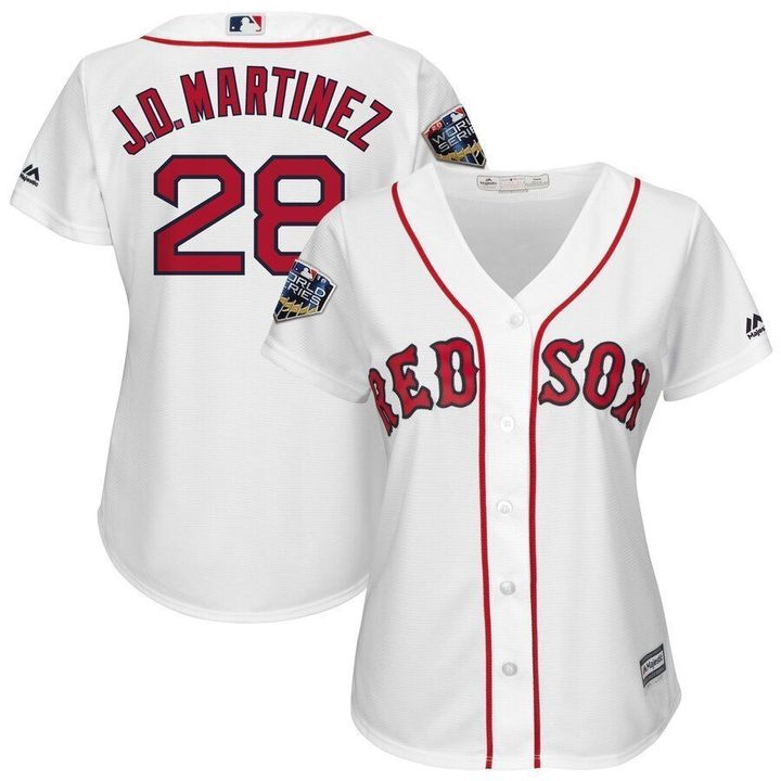 J.D. Martinez Boston Red Sox Majestic Womens World Series Cool Base Player Jersey White 2019