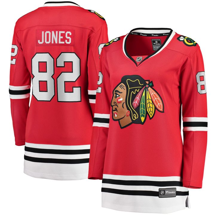 Womens Chicago Blackhawks Caleb Jones Red Player Jersey gift for Chicago Blackhawks fans