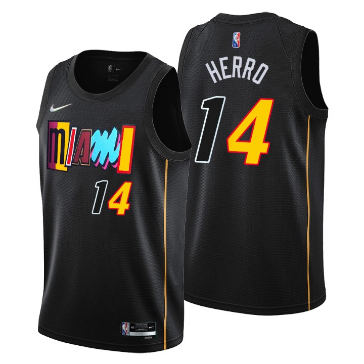 Miami Heat Tyler Herro 14 NBA Basketball Team City Edition Black Jersey Gift For Miami Fans