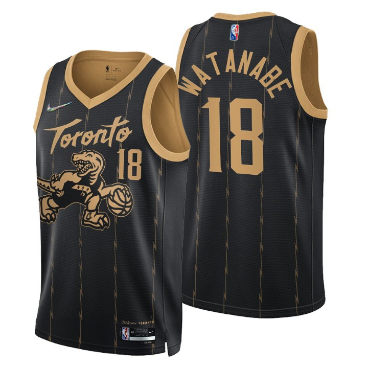 Toronto Raptors Yuta Watanabe 18 NBA Basketball Team City Edition Black Jersey Gift For Raptors Fans