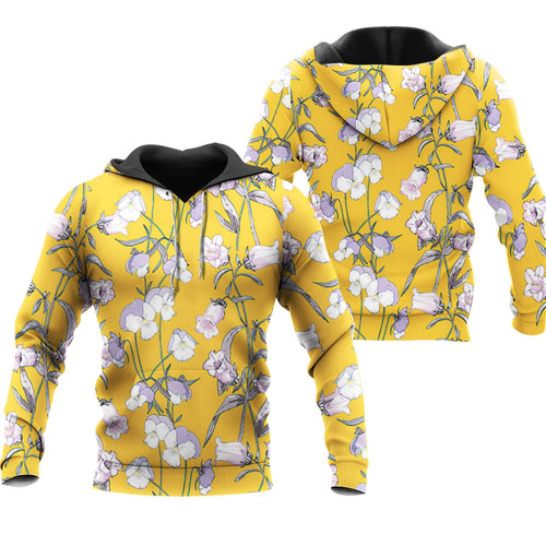 Seamless Summer Pattern With White Lily Of The Valley And Yellow Feminine Motifs Hoodie