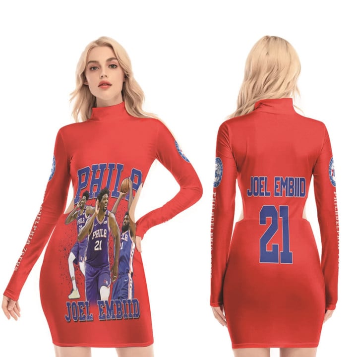 Philadelphia 76ers Joel Embiid 21 NBA Best Player Great Team Red 3D Designed Allover Gift For 76ers Fans