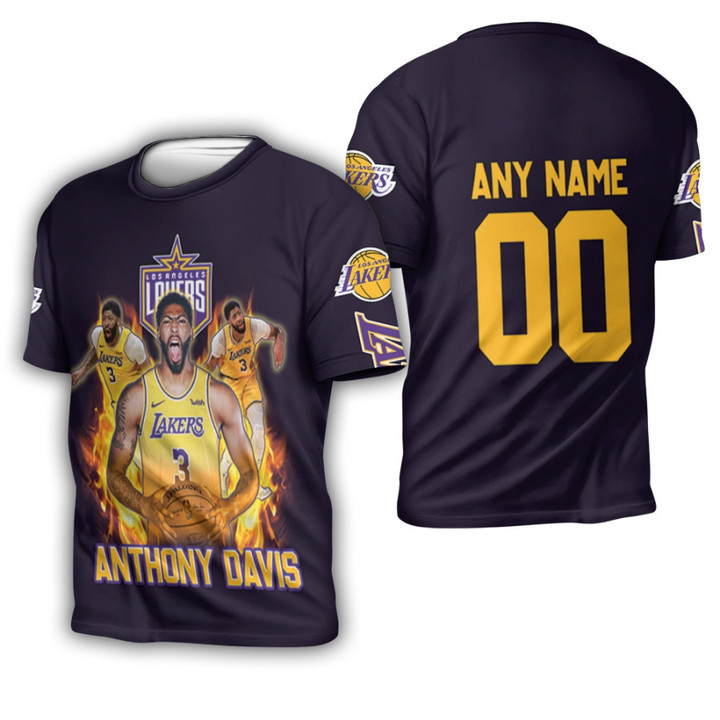 LA Lakers Anthony Davis 3 NBA Legend Professional Basketball Player Black Gift With Custom Name Number For Lakers Fans