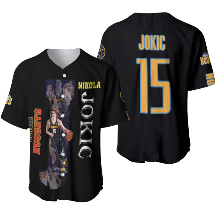 Denver Nuggets Nikola Jokic 15 NBA Player Of The Year NBA Black 3D Designed Allover Gift For Nuggets Fans