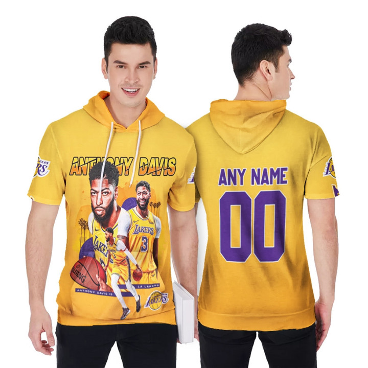 LA Lakers Anthony Davis 3 NBA Great Player Gold Gift With Custom Name Number For Lakers Fans