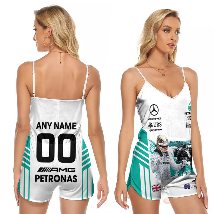 Lewis Hamilton 44 Mercedes UBS Petronas Racing Team Motorsport White 3D Gift With Custom Name Number For Lewis Hamilton Fans