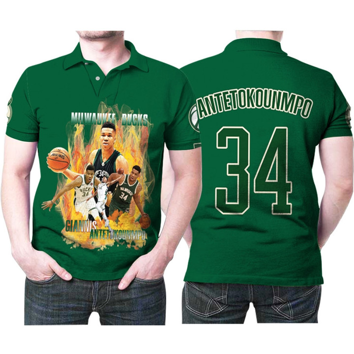 Milwaukee Bucks Giannis Antetokounmpo 34 NBA Great Professional Player Green 3D Designed Allover Gift For Bucks Fans