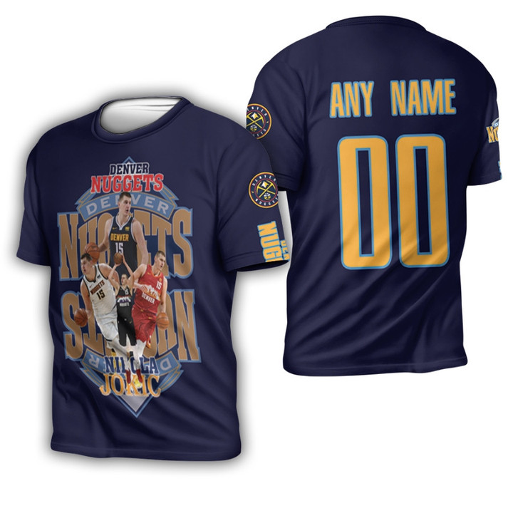 Denver Nuggets Nikola Jokic 15 NBA Most Valuable Player Black 3D Gift With Custom Name Number For Nuggets Fans