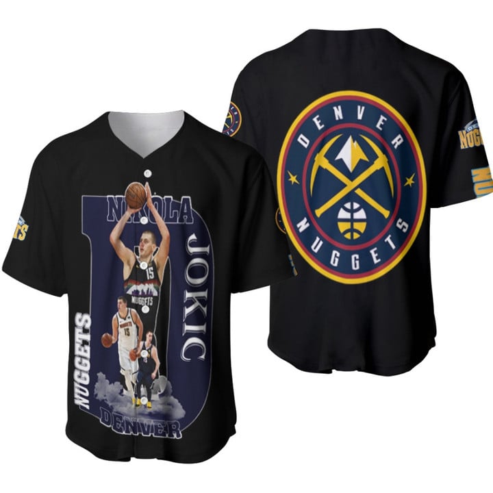 Denver Nuggets Nikola Jokic 15 NBA Great Professional Player NBA Logo Team Black 3D Designed Allover Gift For Nuggets Fans