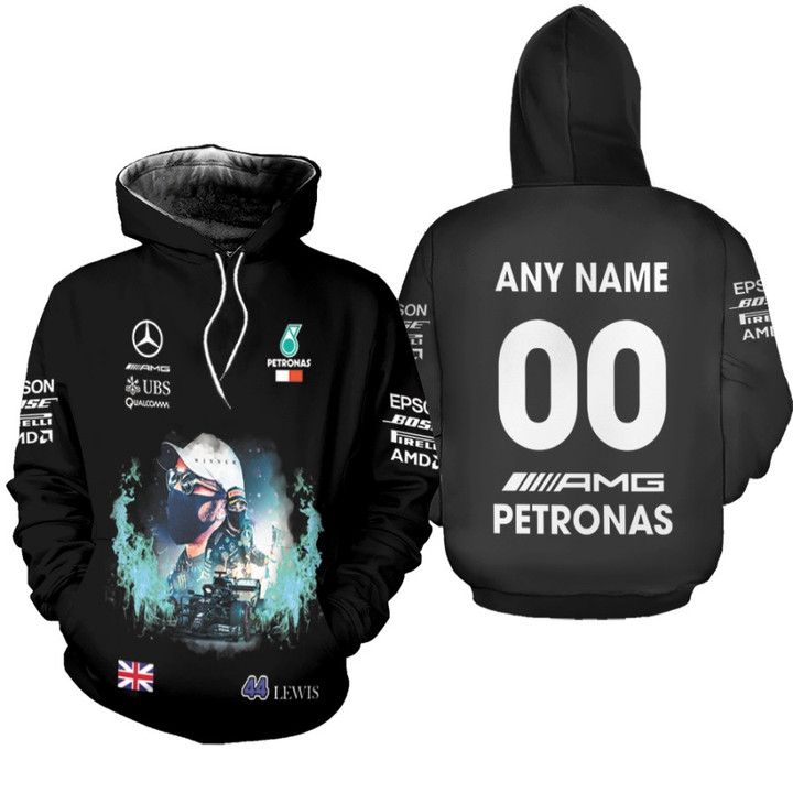 Lewis Hamilton 44 Mercedes AMG Petronas Formula One World Championship 3D Gift With Custom Name Number For Lewis Hamilton Fans
