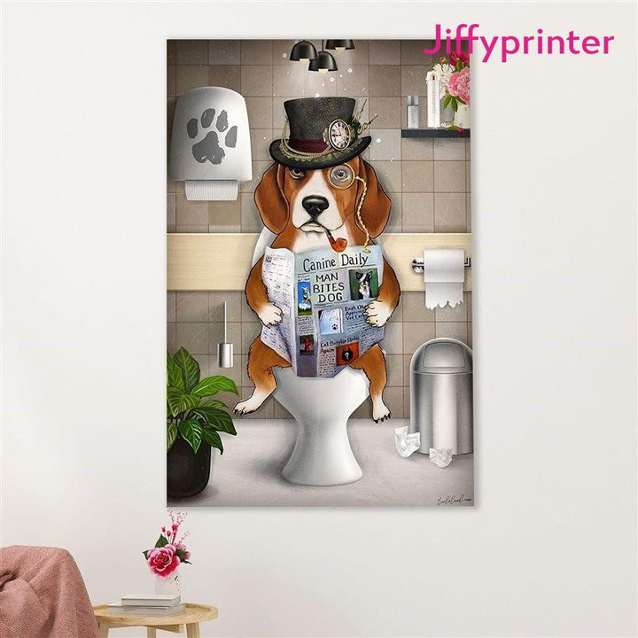 Beagle Dog Dog In Toilet Pocket Beagle Puppies Lover Poster Canvas Best Gift For Dog Lover