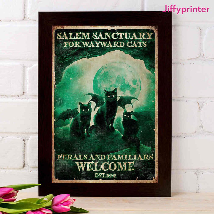Devil Cats Ferals And Familiars Moonlight Canvas Prints Poster Canvas Best Gift For Cat Lovers