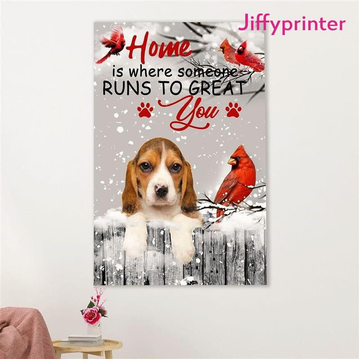Beagle Dog Home Is Where Pocket Beagle Puppies Lover Poster Canvas Best Gift For Dog Lover