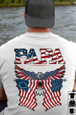 Papa usa american flag art painting white t-shirt gift for papa dad father's day