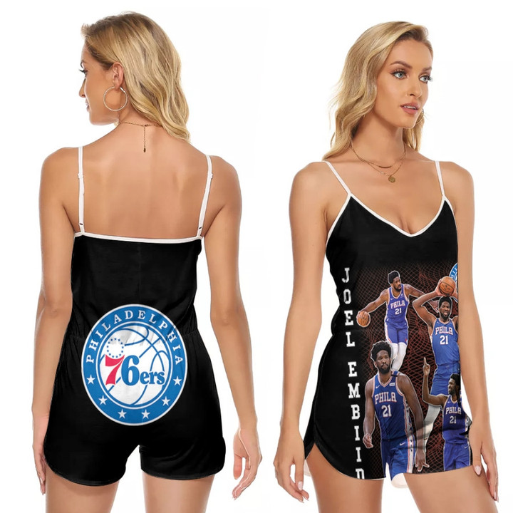Philadelphia 76ers Joel Embiid 21 NBA Defensive Player of the Year Team Logo Black 3D Designed Allover Gift For 76ers Fans