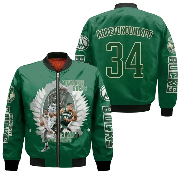Milwaukee Bucks Giannis Antetokounmpo 34 NBA Finals MVP Player Green 3D Designed Allover Gift For Bucks Fans