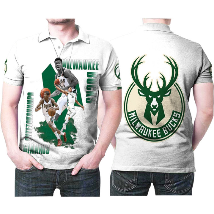 Milwaukee Bucks Giannis Antetokounmpo 34 NBA Prominent Player Logo Team White 3D Designed Allover Gift For Bucks Fans