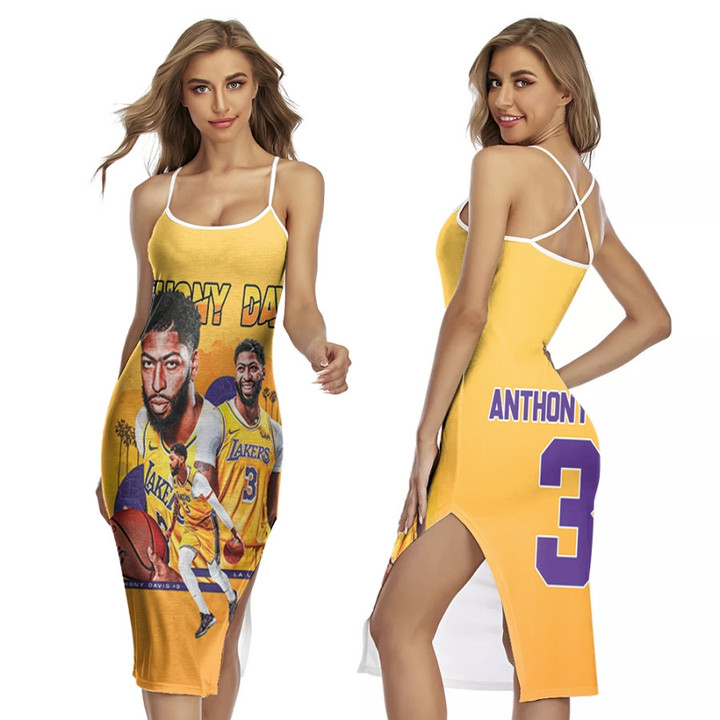 LA Lakers Anthony Davis 3 NBA Great Player Gold 3D Designed Allover Gift For Lakers Fans