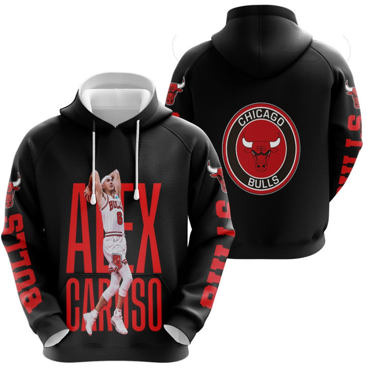 Chicago Bulls Alex Caruso 6 NBA Great Player Legends Logo Team Black 3D Designed Allover Gift For Bulls Fans