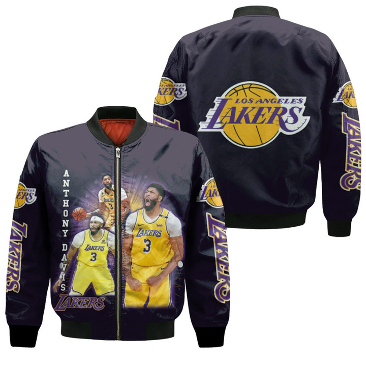LA Lakers Anthony Davis 3 NBA Rookie Of The Year Logo Team Black 3D Designed Allover Gift For Lakers Fans