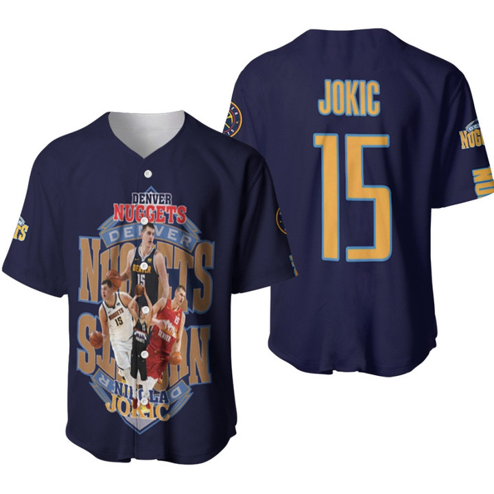 Denver Nuggets Nikola Jokic 15 NBA Most Valuable Player Black 3D Designed Allover Gift For Nuggets Fans