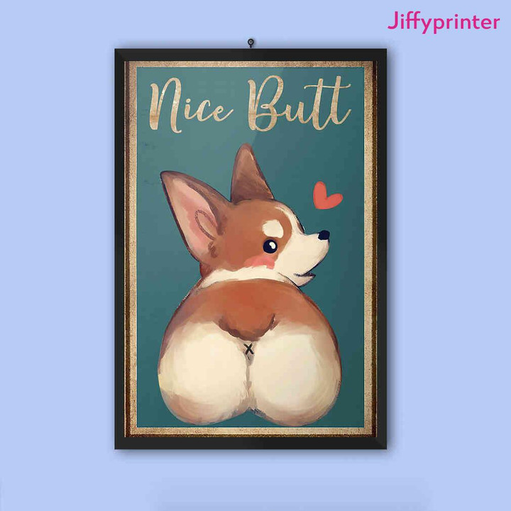 Dog Corgi Nice Butt Lovely Vinatge Retro Home Poster Canvas Best Gift For Dog Lovers