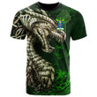 1stIreland Tee - Alston Family Crest T-Shirt - Dragon & Claddagh Cross A7 | 1stIreland