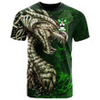 1stIreland Tee - Meldrum Family Crest T-Shirt - Dragon & Claddagh Cross A7 | 1stIreland
