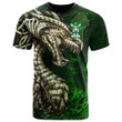 1stIreland Tee - Glasgow Family Crest T-Shirt - Dragon & Claddagh Cross A7 | 1stIreland