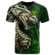 1stIreland Tee - Creigh Family Crest T-Shirt - Dragon & Claddagh Cross A7 | 1stIreland
