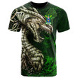 1stIreland Tee - Kinloch Family Crest T-Shirt - Dragon & Claddagh Cross A7 | 1stIreland