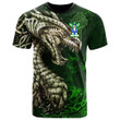 1stIreland Tee - Heys Family Crest T-Shirt - Dragon & Claddagh Cross A7 | 1stIreland